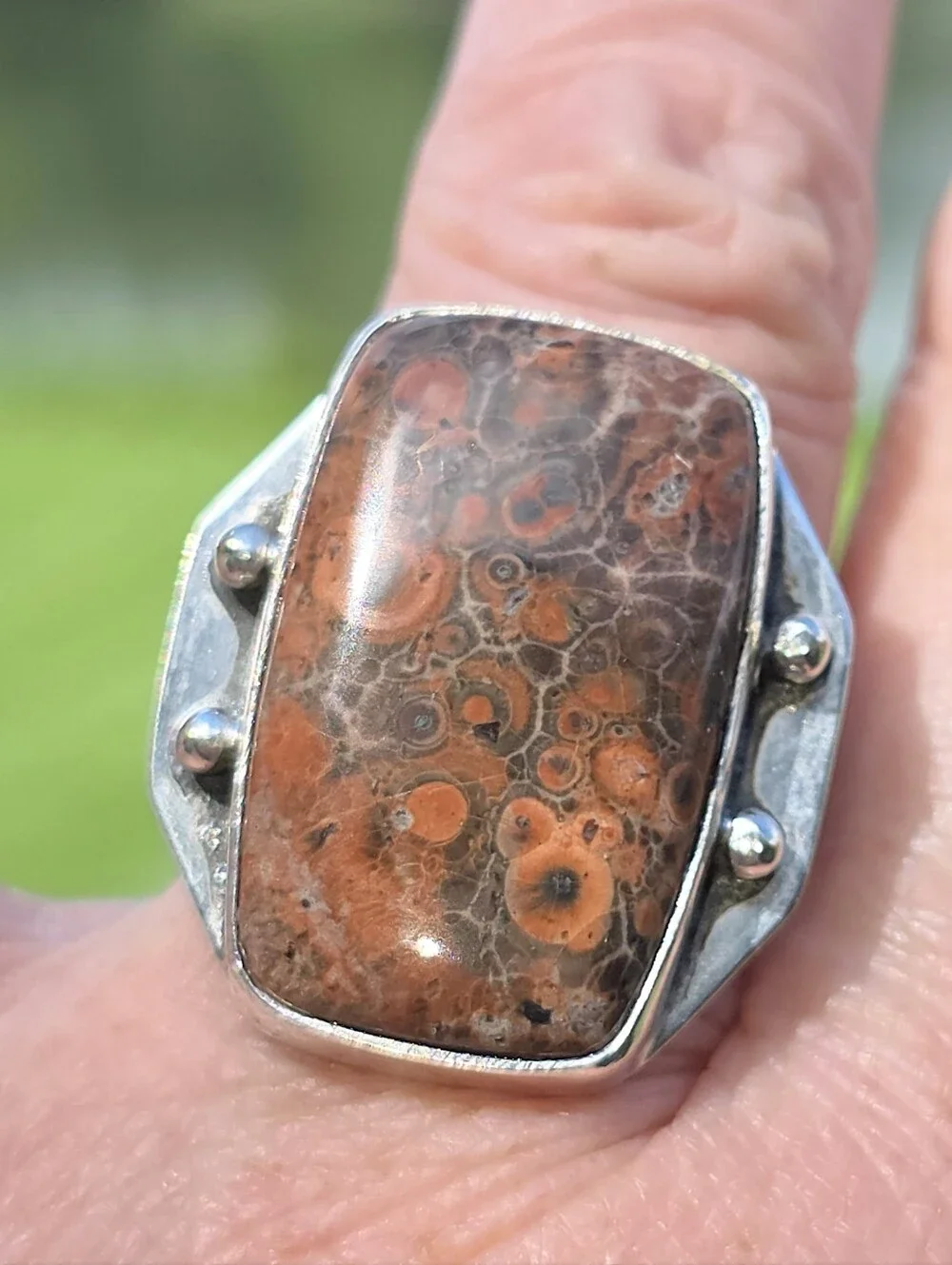 Cherry Creek Jasper Gemstone Ring In 925 Sterling Silver (7)